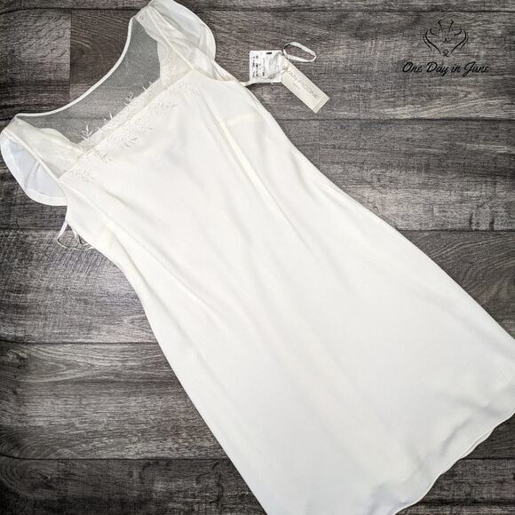 Evan Picone Mesh Front Floral Swag Back Midi Dress Size 10 - Picture 1 of 5